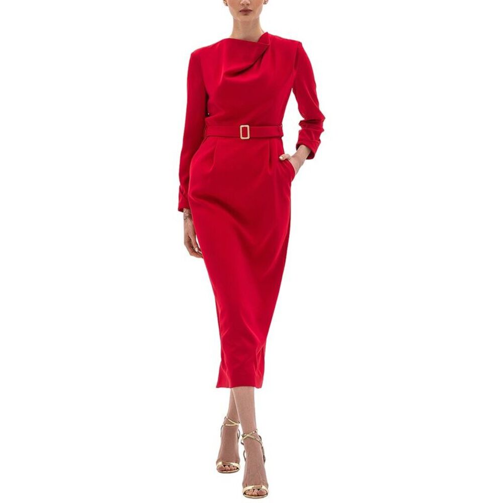 Bgl Womens  Midi Dress, Red